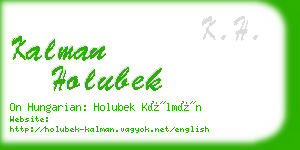 kalman holubek business card